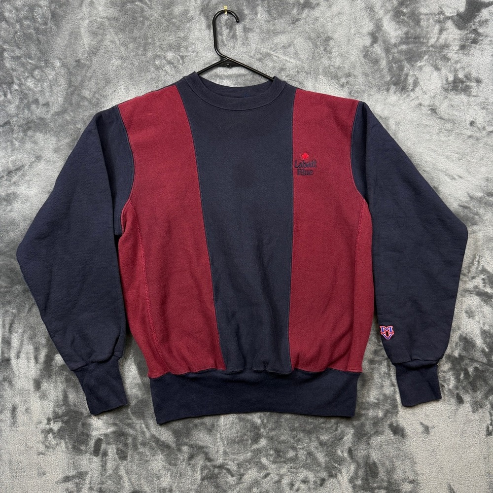 MV Sport Sweatshirt Mens XL Navy Maroon Labatt Blue Colorblock Pullover